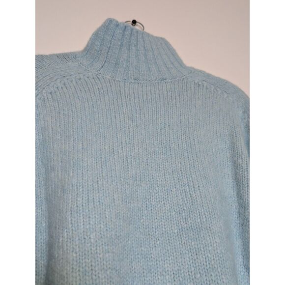 Madewell Alpaca Blend Turtleneck Sweater Sky Blue Hi Low NT592 XS NWT - Picture 8 of 14